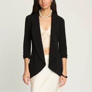 French Mauve | Women’s Black Blazer with Pockets